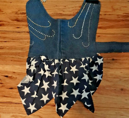 Abito Hankie Bark Avenue Originale Patriottico Denim Con Stella - Taglia S - Foto 5 di 12