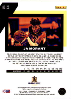 2022-23 Chronicles Draft Picks Flux #25 Ja Morant RC Murray
