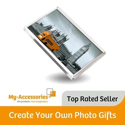Blank Acrylic Fridge Magnet 90x60mm Jumbo Insert Size - Personalise Photo Gifts - Image 1 of 4