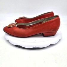 BALLY Of Switzerland Shoes Women's 6.5M Heels Red Leather Vintage
