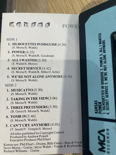 Kansas - Power, Cassette, Free P&P - Picture 5 of 6