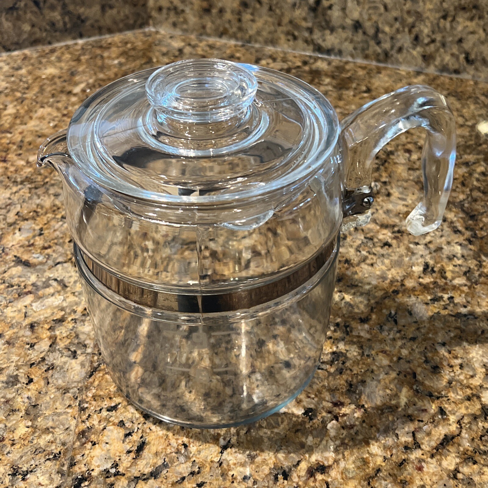 PYREX Glass Coffee Pot Stovetop 9 Cup With Lid Vintage Percolator Model