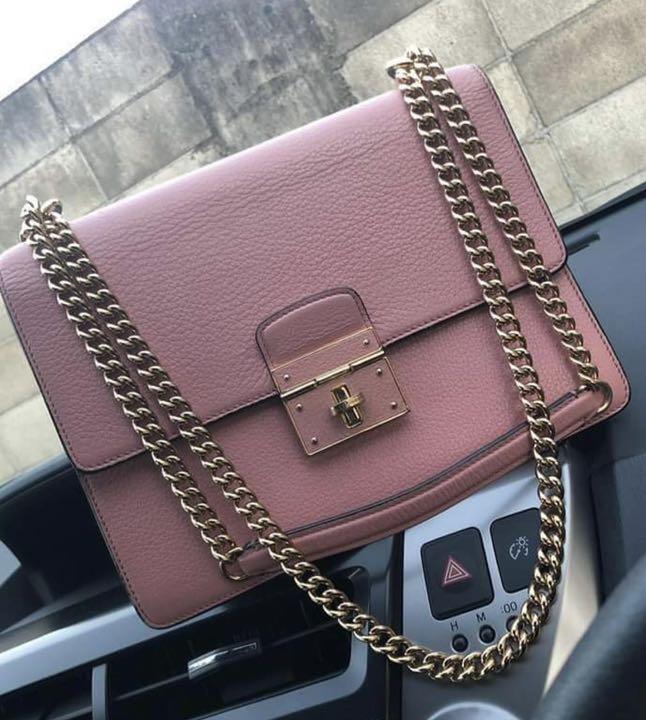DOLCE & GABBANA D&G Leather Chain Cross Body Bag Women Pink DOLCE & GABBANA D&G Leather Chain Cross Body Bag Women Pink