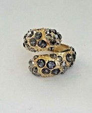 JE8461 DESIGNER INSPIRED GOLD TONE MULTI COLOR GEMSTONE ADJUSTABLE RING