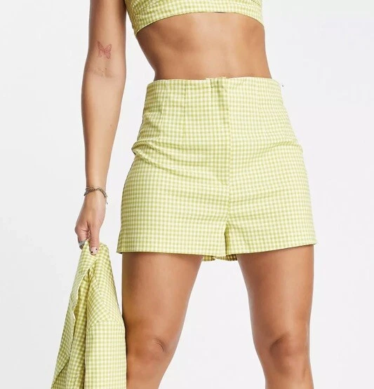 DESIGN Petite - Short Ajusté En Lin Mélangé Avec Pinces Et Taille Haute Imprime Palmiers