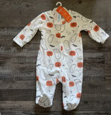Carter's unisex footed sleeper 6 months Halloween print 2 way zipper