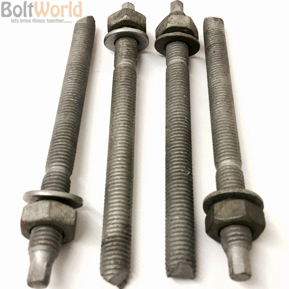 BOLT WORLD M8 M10 M12 M16 M20 HOT GALVANISED CHEMICAL RESIN ANCHOR STUDS THREADED ROD / BAR