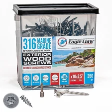 316 Marine Grade 2.5 Inch Stainless Steel Wood Screws Star Drive Type 17 Point