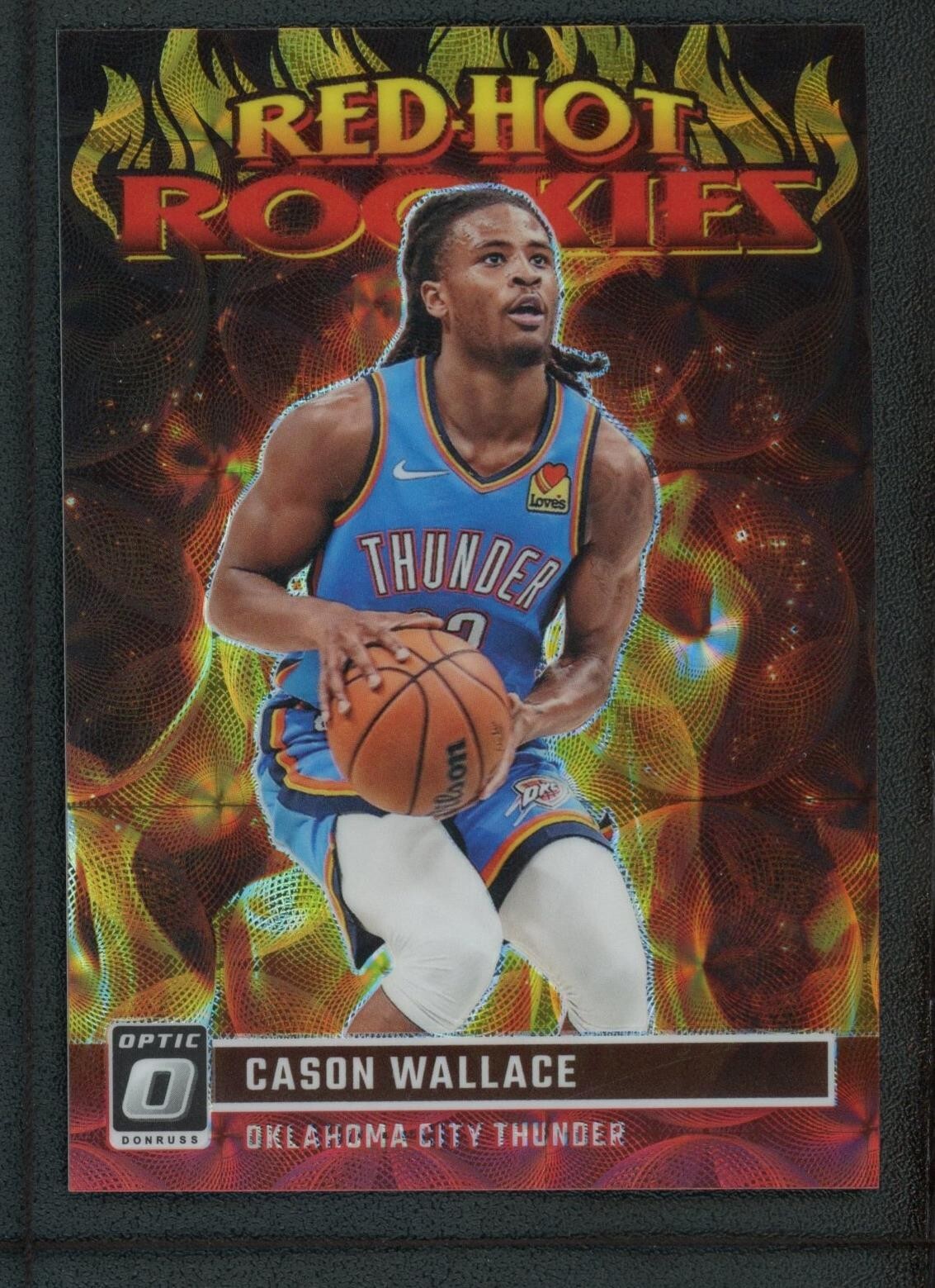 2023-24 CASON WALLACE 19/99 PANINI DONRUSS OPTIC CHOICE RED HOT ROOKIES RC #7
