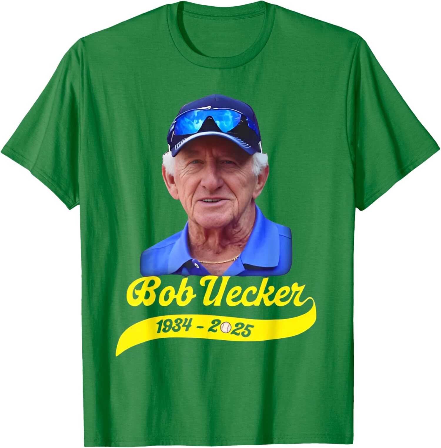 Maglietta unisex Bob Uecker Mr Baseball prima fila giocatore leggenda