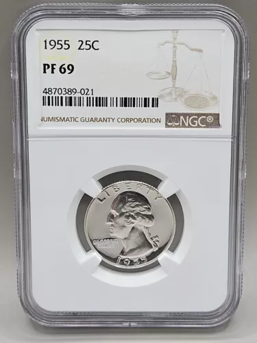 1955 Washington Quarter Proof NGC PF 69