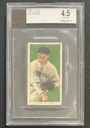 1909-11 T206 Jack Quinn Polar Bear BVG 4.5 VG-EX New York Highlanders