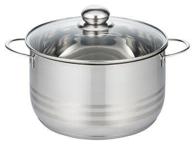 ELO Brillant Fleischtopf Topf Kochtopf Edelstahl mit Glasdeckel stoßfest Ø 24 cm