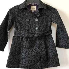 Cherokee Double Breasted Belted Trench Coat Jacket Animal Print Girls Xl Nwt