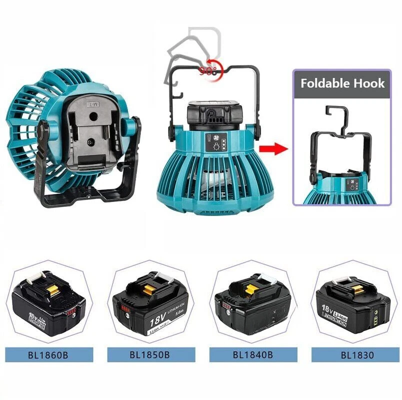 Fan For Makita For Dewalt For Bosch For Milwaukee 18V Li-ion Battery With Remote - Image 4 of 4