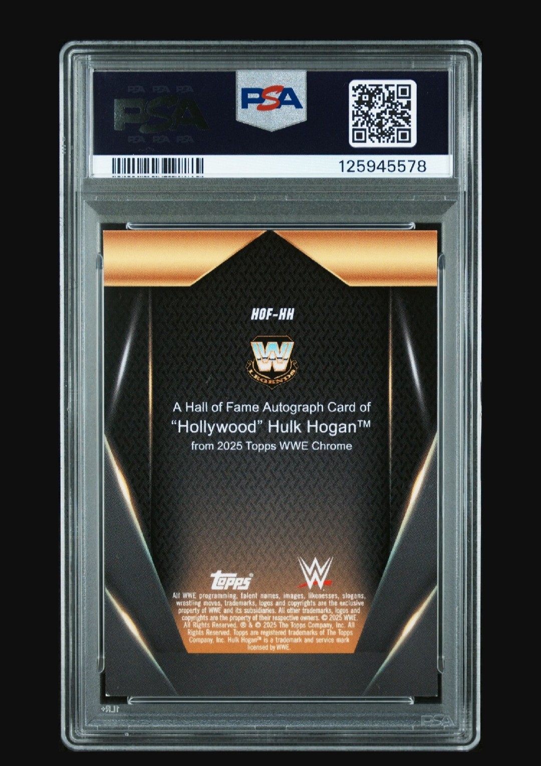 HOLLYWOOD HULK HOGAN 2025 Topps Chrome WWE HOF Blue Refractor Auto /150 PSA 8 🔥 view 2