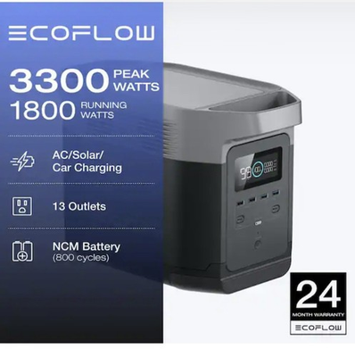 #ad EcoFlow1800W Output 3000W Peak Push Button Start Battery Generator DELTA 1300 $800.00