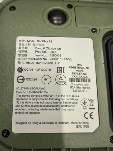 Bang & Olufsen BeoPlay A2 Bluetooth Speaker Green No Charger Used Working - Imagen 2 de 9
