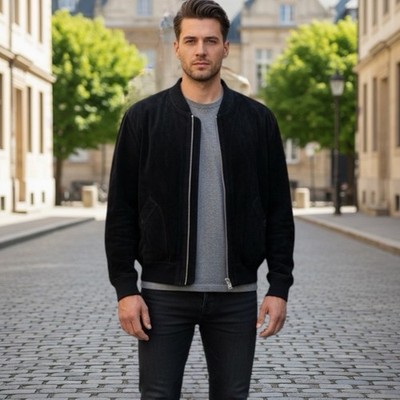 BALLY バリー リバーシブル レザージャケット size36 ITALY BALLY Leather & Suede Reversible Zip Up Black Bomber Jacket Men