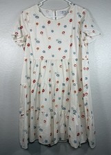 Madewell Short-Sleeve Tiered Mini Dress Clipdot Floral Heyday Size M Cotton