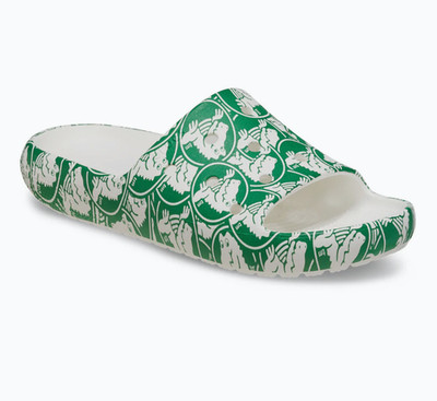 Crocs Classic Duke Print Slide V2 Sandal Green Ivy US Men's 6 Women's 8