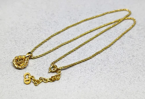 Collana Christian Dior logo CD colore oro 40246