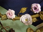 Vintage French Ormolu Boudoir Gold Lamp Porcelain Roses   — photo 6