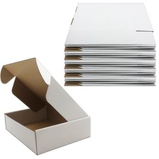 12x9x3 inch Shipping Boxes, White Corrugated Cardboard Box Literature Mailing...