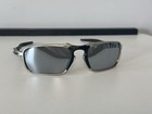 Oakley Badman  Sunglasses Metal Frame Silver Iridium Silver/Black Polarized Lens