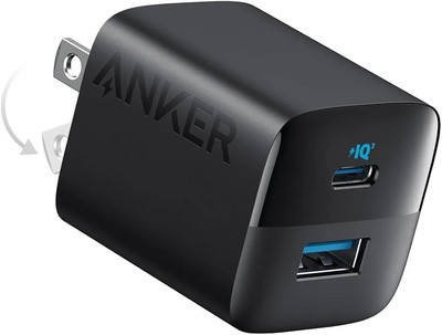 Anker USB-C Adapter 323 Charger Foldable 33W 2Port Plug