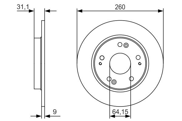 Disque de frein BOSCH 0986479V21 train arrière pour HONDA CR-V