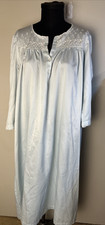 VTG Oscar De La Renta Large Long Pajamas Down Nighty, Embroidered Grammy Core