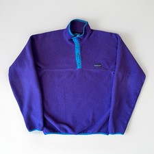 Vintage Patagonia Synchilla Snap T Small Purple 90s Fleece Pullover Made in USA