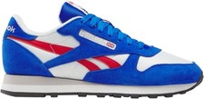 Reebok Unisex Adult Leather V1 5 Women/3.5 Men Chalk/Optimum Blue/Vector Red
