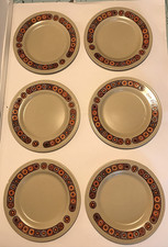 6 x Bacchus Side / Tea Plates 1970s Kiln Craft Vintage 16cm