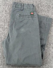 Red Kap Durable Press Work Pants Relaxed Fit Size 34 Cotton Gray