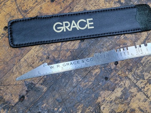 Vintage W R Grace & Co Darex Sealing Compound Rule Inch Metric Leather Case