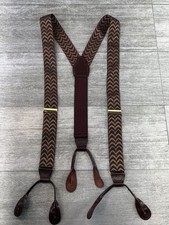 Pelican USA Double Chevron Y Back Suspenders Braces Button Down Stretch Leather