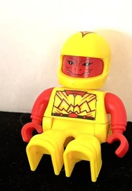 Vintage Lego Minifigure Space Alien Yellow Red 2.5" Figure