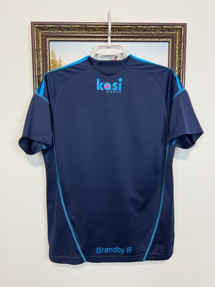 BRONDBY IF  サッカートラックジャージ L Brondby Away football shirt 2009 Soccer Adidas Blue Jersey Trikot