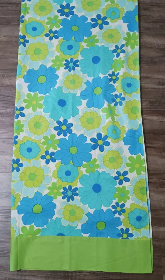 De colección. 59" X 98" Groovy Flower Power 60s 70s Gran Panel Cortina Hoja Retro Bonito Foto 4 de 4