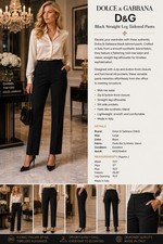 Dolce & Gabbana D&G Black Dress Pants Made in Italy Size 32/46 L