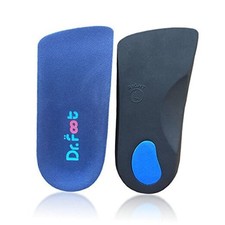 Dr. Foot's 3/4 Length Orthotics Insoles - Best Large Pack of 1 Blue Black
