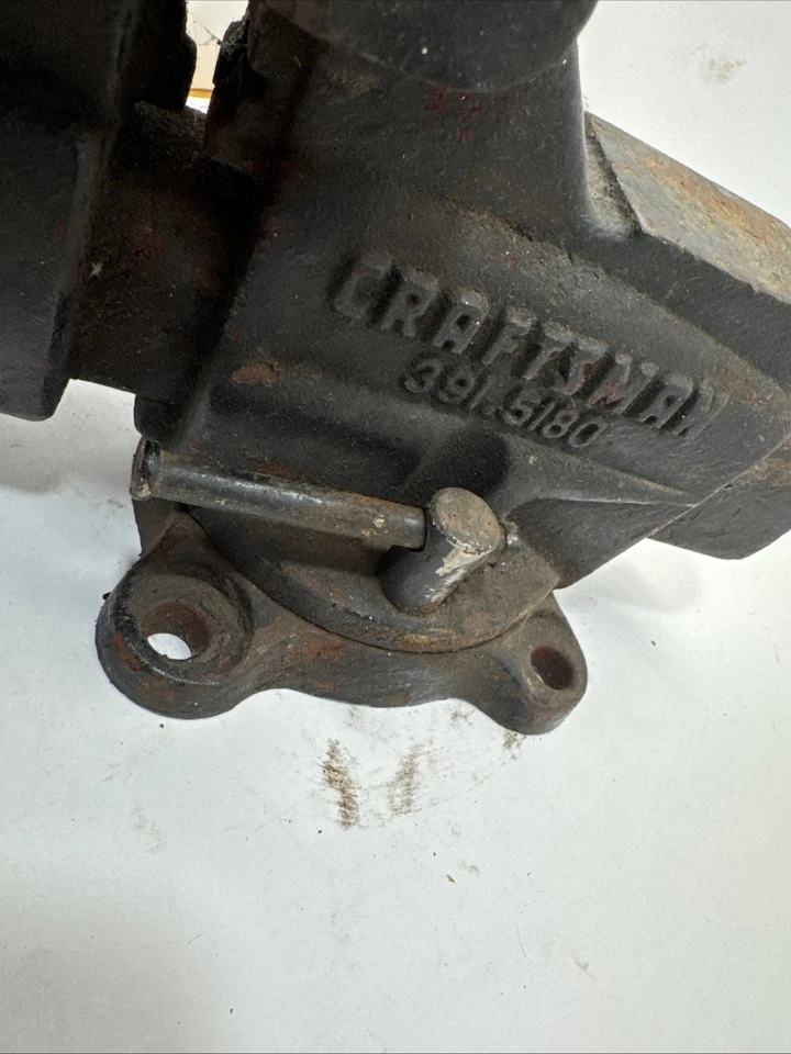 Tornillo de banco giratorio vintage Craftsman No. 391.5180 - Mandíbulas de 3,5" - Funciona muy bien Foto 4 de 4