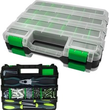 Tools Organizer Box Small Parts Storage 50-Compartment Double Side Green