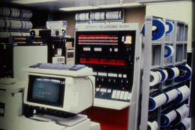 c1970's 35mm Slide Film, Sperry UNIVAC 90/80 Mainframe Computer Room Color Photo