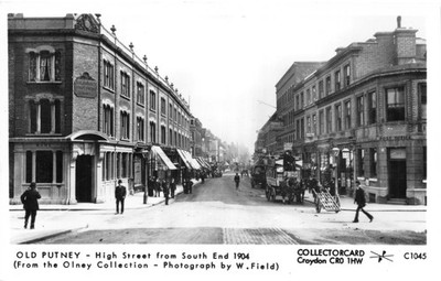 PAMLIN PRINTS POSTCARD OLD PUTNEY HIGH STREET 1904 UNUSED VERY GD