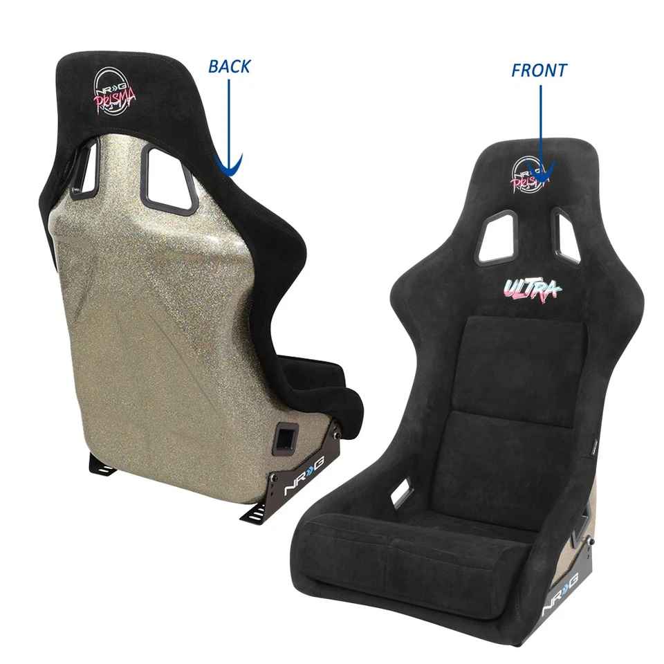 NRG FRP-304BK-ULTRA Prisma X Large Size FRP Fixed Back Racing Bucket Seat Black - Image 3 of 4