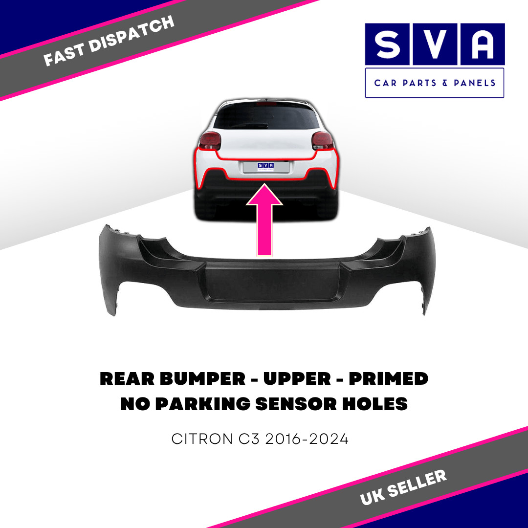 For Citroen C3 2016-2024 Rear Bumper Upper Primed No Parking Insurance Approved