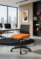 BüRosessel Orange Mit Ergonomischer RüCkenlehne Und Stabilem Gestell